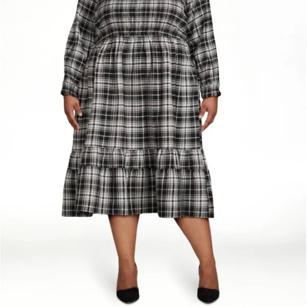 Plaid Black and White Kids Dress